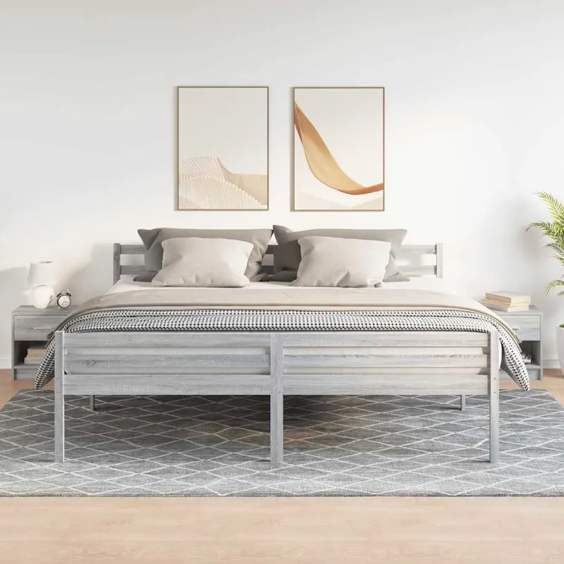 Nachttische 2 Stk. mit Schublade Grau Sonoma 39x28x41 cm