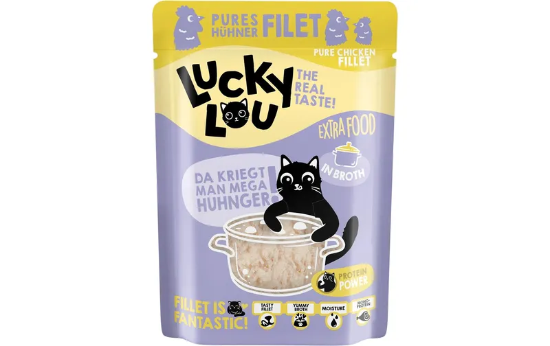 Lucky Lou Nassfutter Extra Food Hühnerfilet in Sud, 70 g