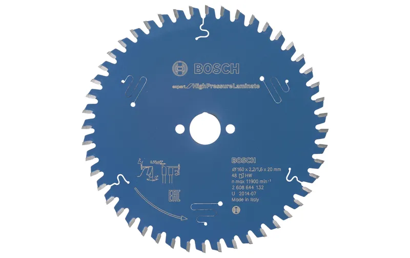 Bosch Professional Kreissägeblatt Expert for HPL, 160 x 20 x 2.2 mm, Z 48