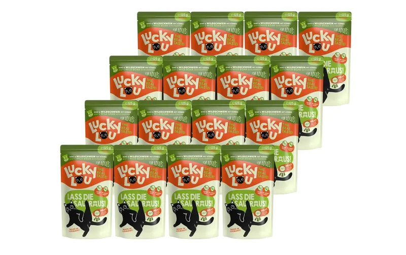 Lucky Lou Nassfutter Lifestage Adult Rind & Wildschwein, 16 x 125 g