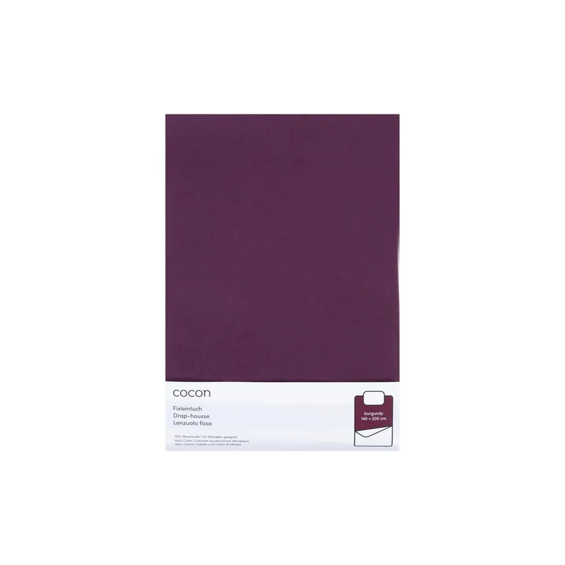 COCON Tissu de lin fixe Jersey 140-160 x 200 cm, Burgunder