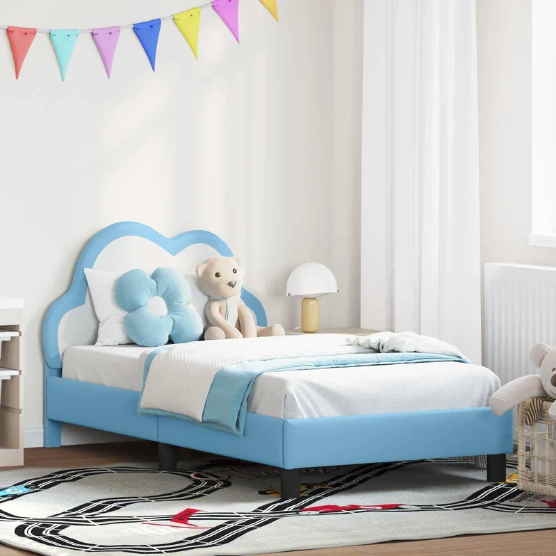 Kinderbettgestell mit Kopfteil blu 80 x 160 cm PU
