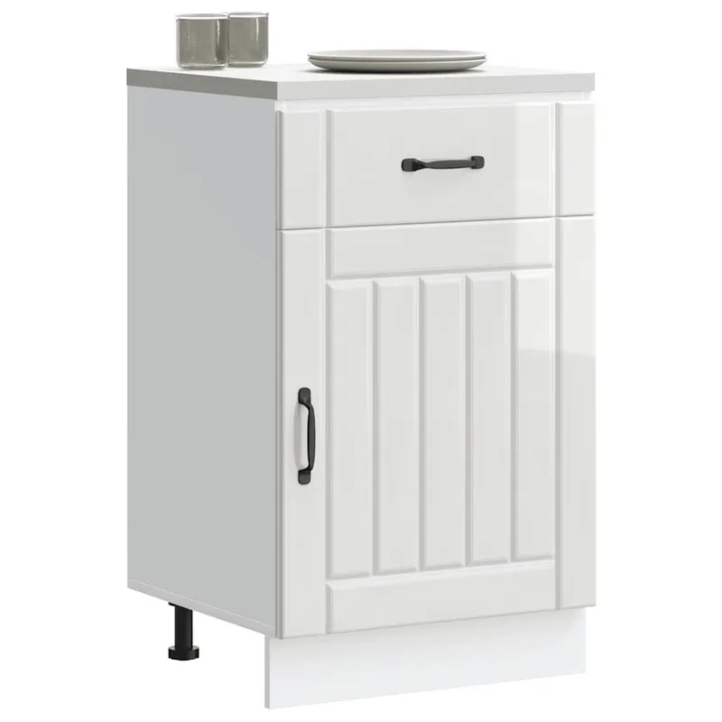 Küchen-Unterschrank Lucca Hochglanz-bianco derivato del legno