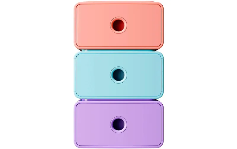 Exacompta Tiny Box Candy Tidy, 3-er Set A5+, stapelbar