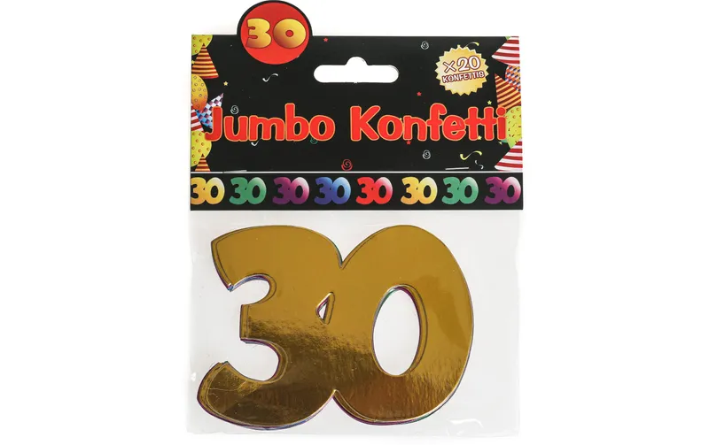 Trendcompany Konfetti 30. Geburtstag 7.5 x 10 cm, multicolore, 20 pièces