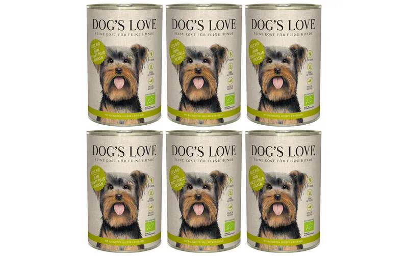 Dog's Love Nassfutter BIO Adult Huhn, 6 x 400 g