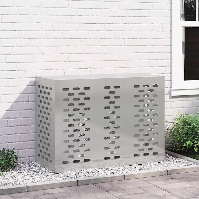 Klimaanlagenabdeckung Silber 110 x 50 x 80 cm Verzinkter Stahl