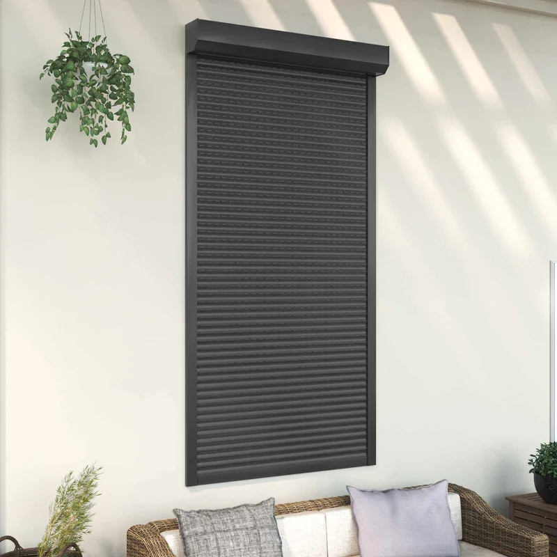 Rollladen anthracite 110 x 220 cm aluminium and Polyurethan
