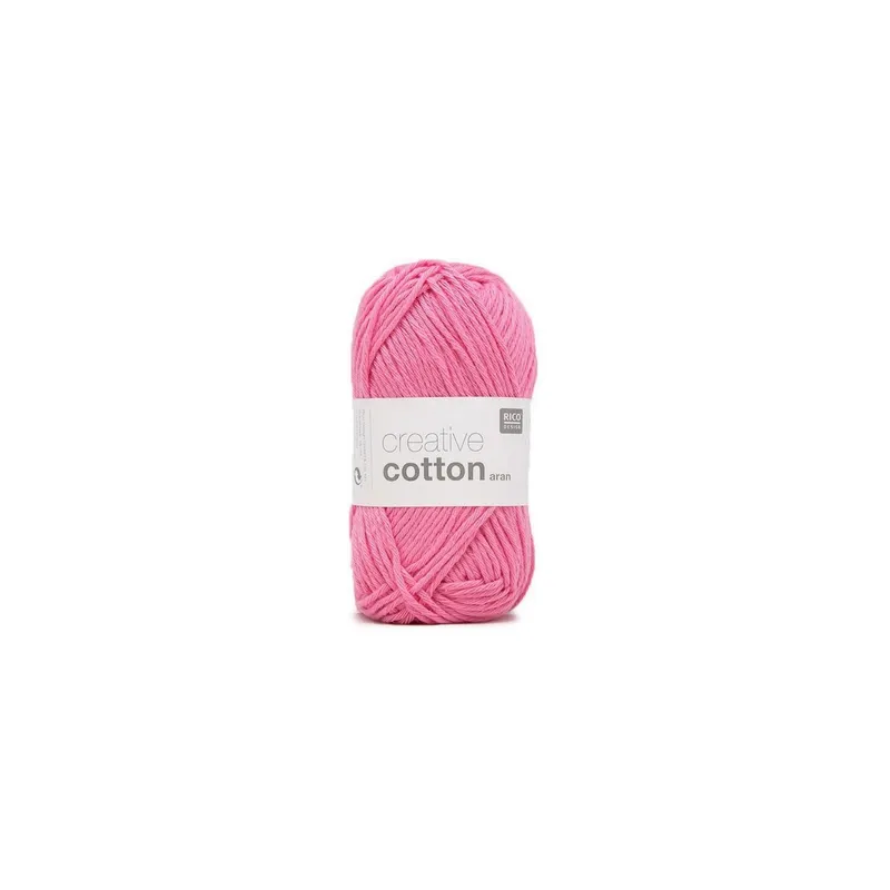 Rico Design Wolle Creative Cotton Aran 50 g, Bonbonrosa