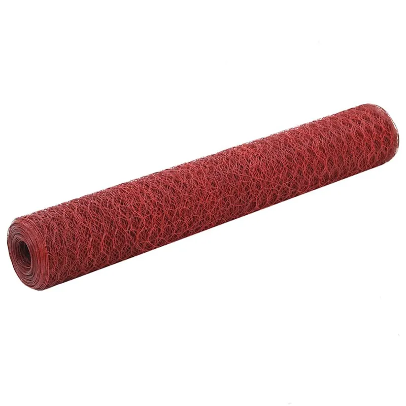Drahtzaun Stahl mit PVC-Beschichtung 25x1 m red