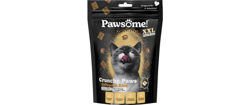 Pawsome Cat Crunchy Paws Huhn + Käse 150 g