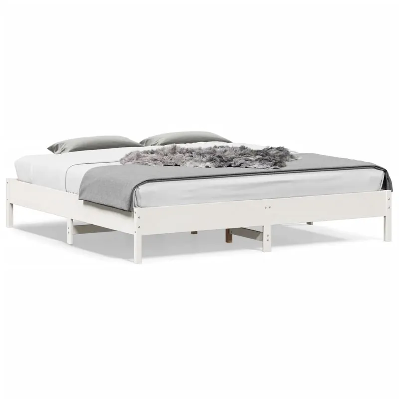 letto in legno massiccio senza materasso bianco 180x200 cm legno di pino