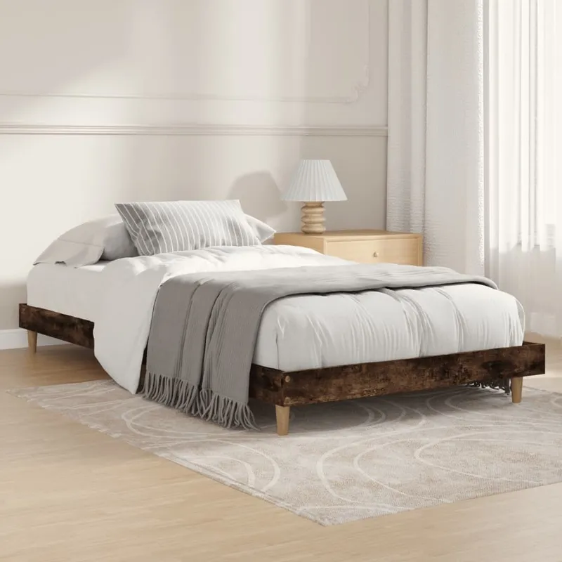 Bettgestell ohne Matratze Räuchereiche 90x200 cm derivato del legno