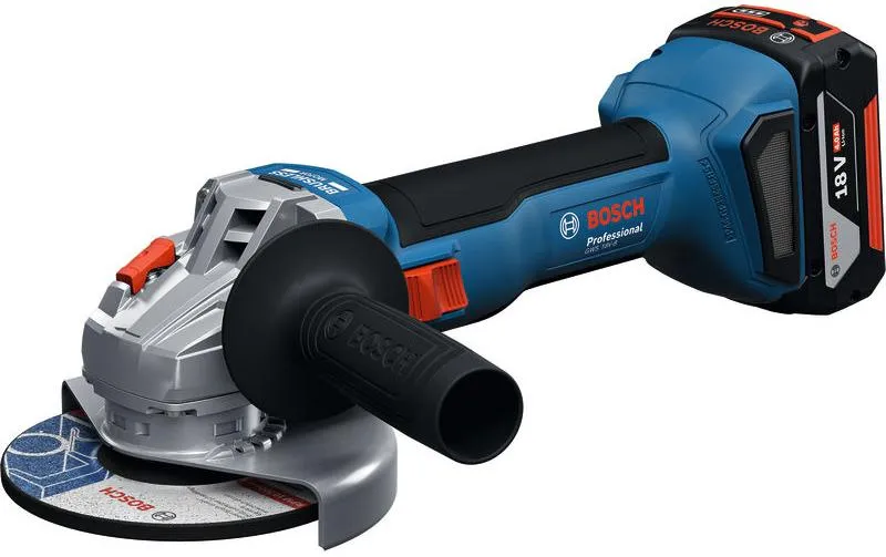 Bosch Professional Winkelschleifer GWS 18 V-8 + 2x GBA 18 V 5.0 Ah