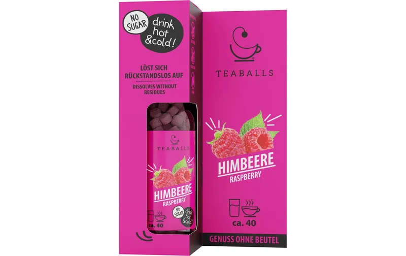 TEABALLS Vanile et Himbeere BLACK SELECTION ca. 40 Tassen