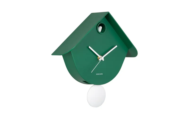 KARLSSON Wanduhr Retro Cuckoo 25.5 x 25.8 cm, Retro grün
