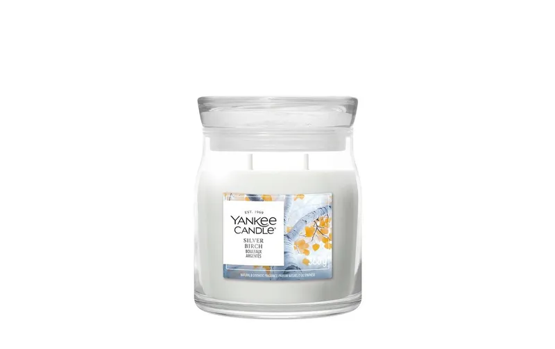 Yankee Candle Signature Bougie Parfumée Silver Birch Pot Moyen