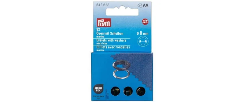 Prym Ösen avec Scheiben, 8 mm Marine, argent