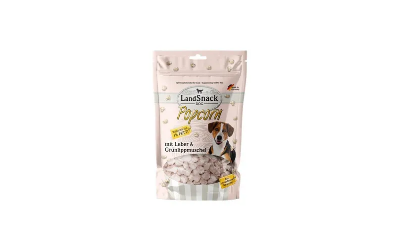 LandSnack Snack Dog Popcorn mit Leber & verdelippmuschel, 100g
