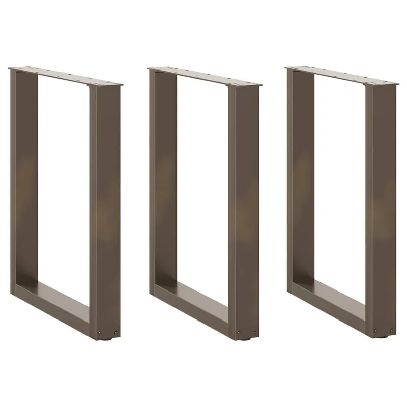 Esstischbeine U-Form 3 Stk. naturalestahl 70x(72-73) cm Stahl