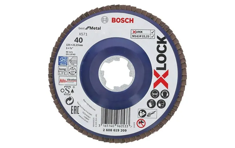 Bosch Professional Fächerschleifscheibe X-LOCK Ø125 mm, 10 Stück