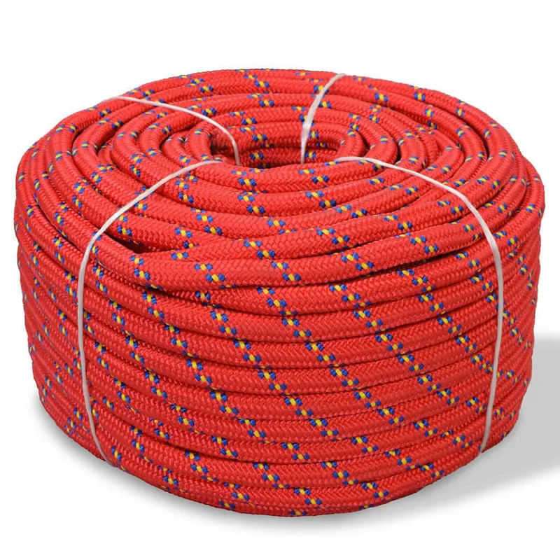 Corde de bateau Polypropylène 12 mm 50 m Rouge