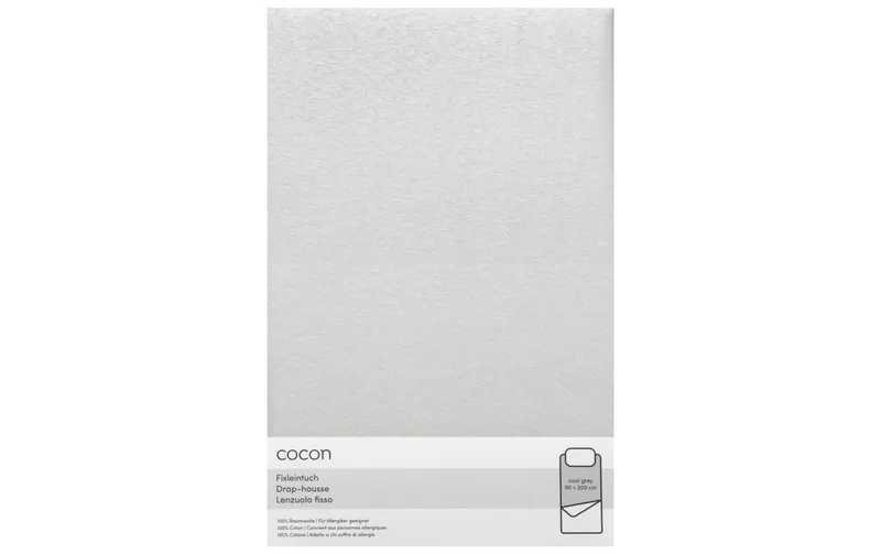 COCON Fixleintuch Jersey 90-100 x 200 cm, Hellgrau