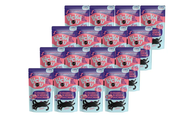 Lucky Lou Nassfutter Lifestage Adult Geflügel & Insekten, 16 x 125 g