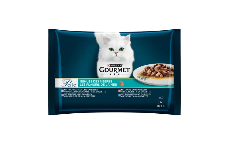 Purina Gourmet Nassfutter Gourmet Perle Genuss du Meeres, 4 x 85 g