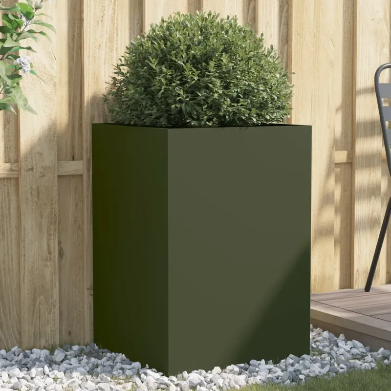 vaso Olivgrün 52x48x75 cm Stahl