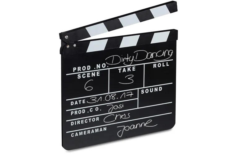 relaxdays Partyaccessoire Filmklappe 26 x 30 cm, noir