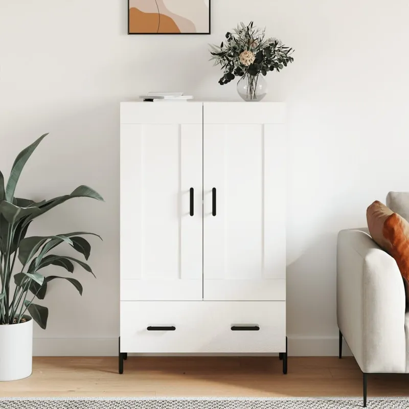 Highboard Hochglanz-bianco 69,5x31x115 cm derivato del legno