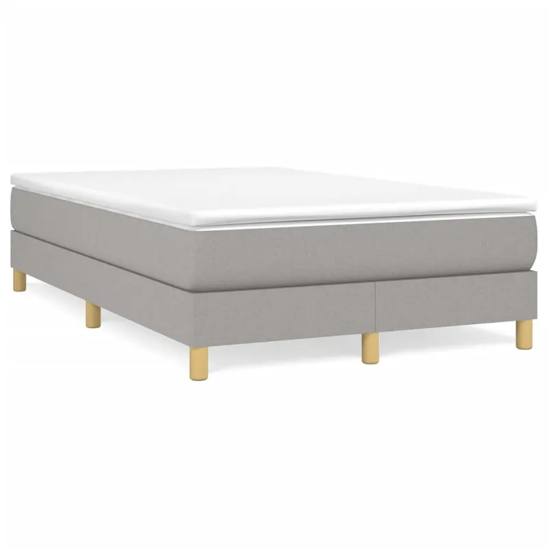 letto boxspring mit Matratze Hellgrau 120x190 cm tessuto
