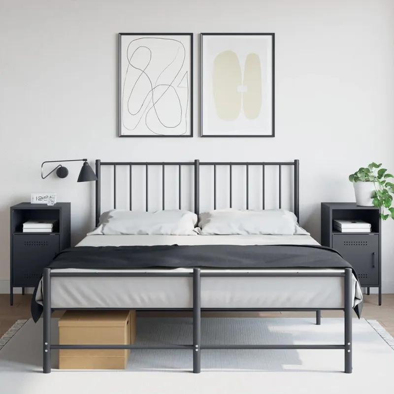 Nachttische 2 Stk. antracite 36x39x68 cm Stahl