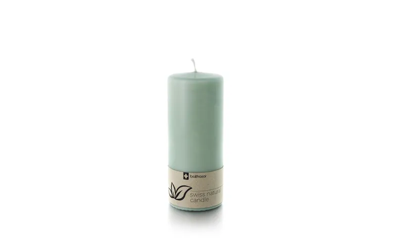 balthasar Zylinderkerze Swiss naturelal Candle 19 x 8 cm Türkis