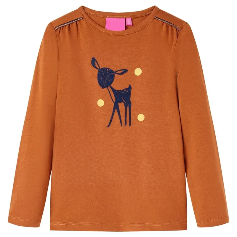 Kinder-Langarmshirt Cognac 128
