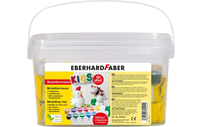 Eberhard Faber Modelliermasse EFA Plast Classic 2 kg, bianco