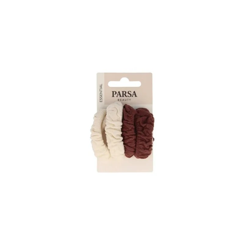 Parsa Beauty Haargummi weicher Stoff Creme Braun
