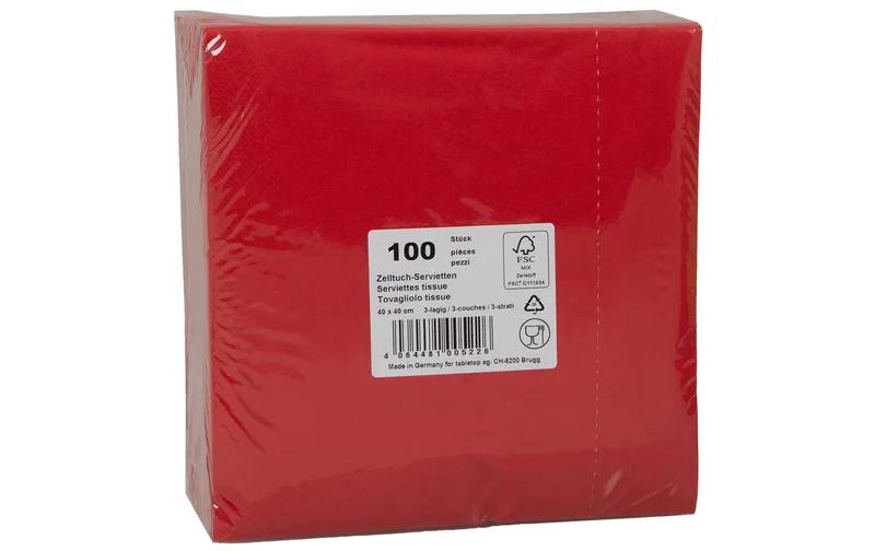 ELCO Papierservietten 40 cm x 40 cm, 100 pieces, Rubinrot