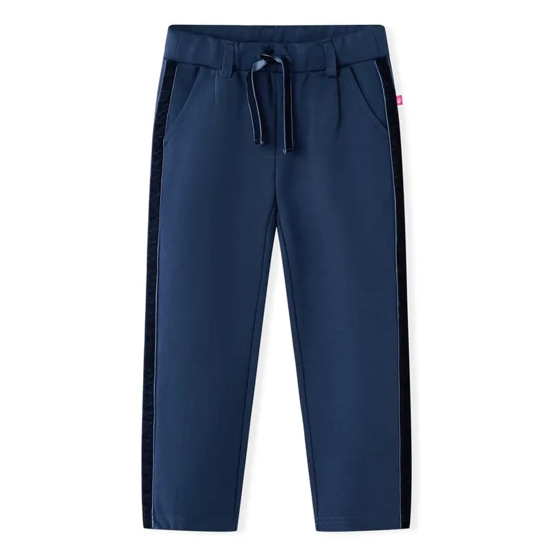 Pantalons pour enfants avec bordures noires bleu marine 104
