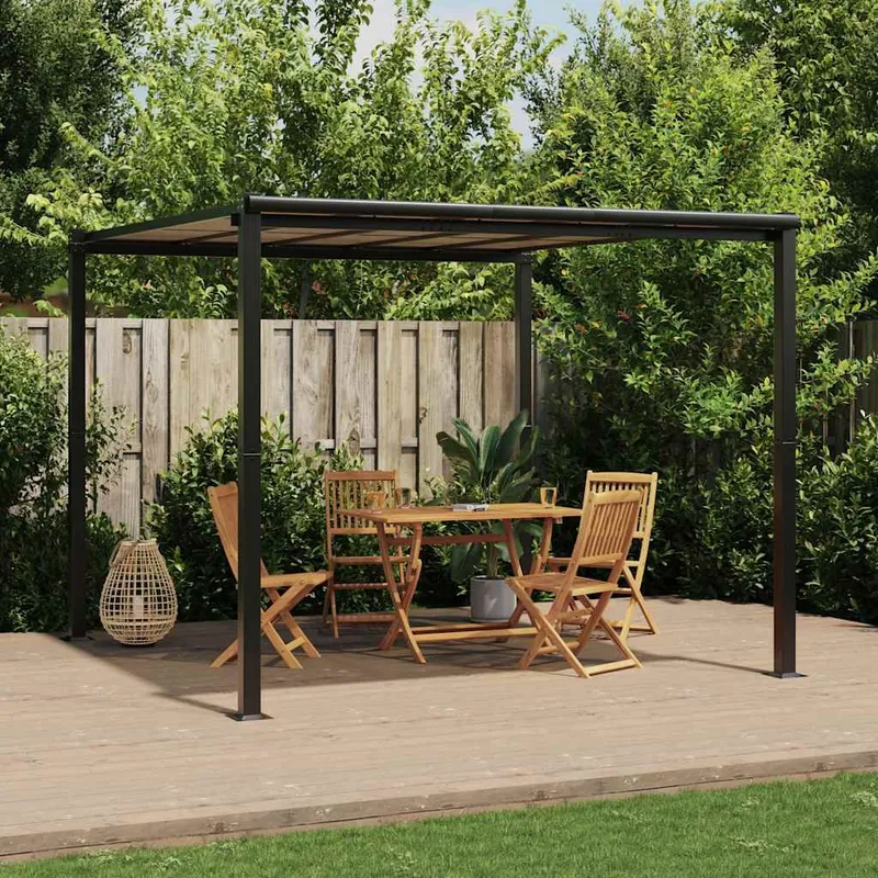 Gartenpavillon Anthrazit 3x3 m Aluminium
