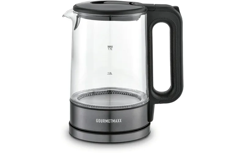 GOURMETmaxx Wasserkocher 1.7 l, transparent/gris