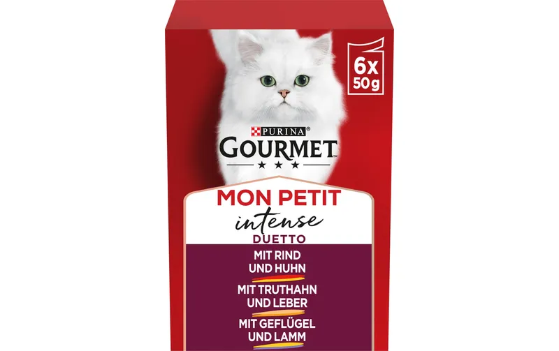 Purina Gourmet Nassfutter Mon Petit Intense Duo Rind, Huhn,Truthan 6 x 50 g