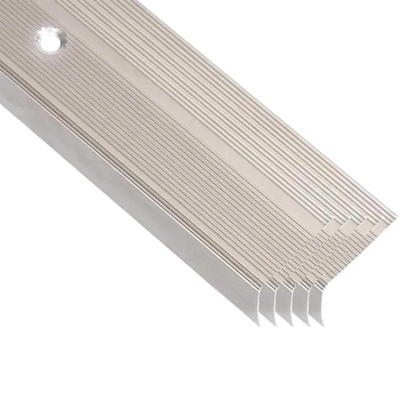 Nez de marche forme en L 5 pcs aluminium 100cm champagne