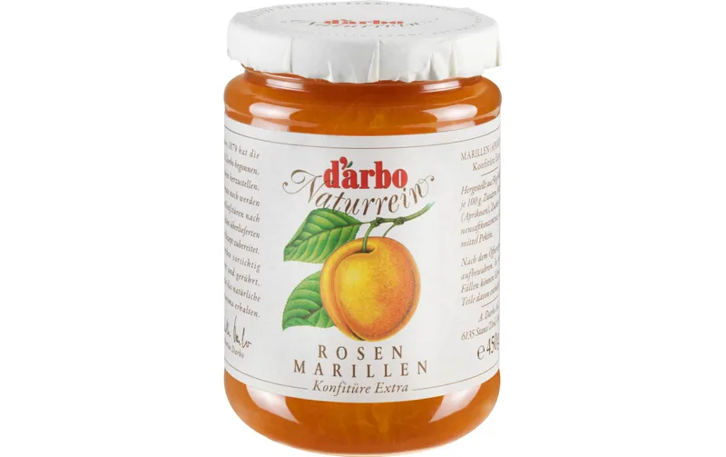 D'arbo Rosenmarillen-Konfitüre naturalerein, extra, 450 g
