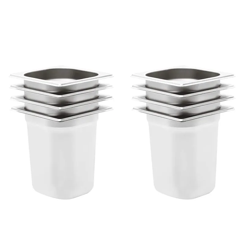 Gastronormbehälter 8 Stk. GN 1/6 200 mm Edelstahl
