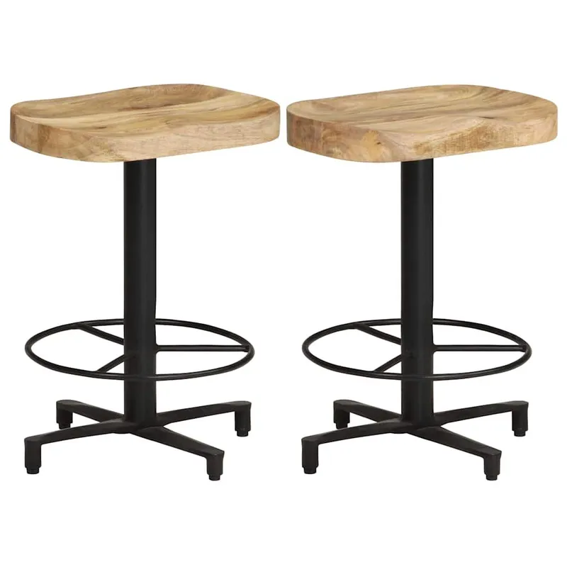 Barhocker 2 Stk. 52 cm Mango Massivholz