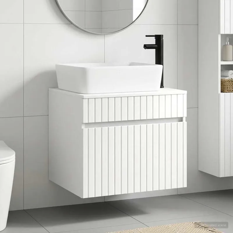 Badezimmermöbel-Set Hochglanz Weiß Holzwerkstoff