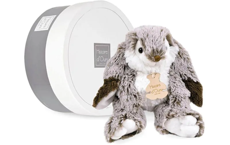 DouDou et compagnie Plüsch Hase Marius weich avec Geschenkbox 20 cm