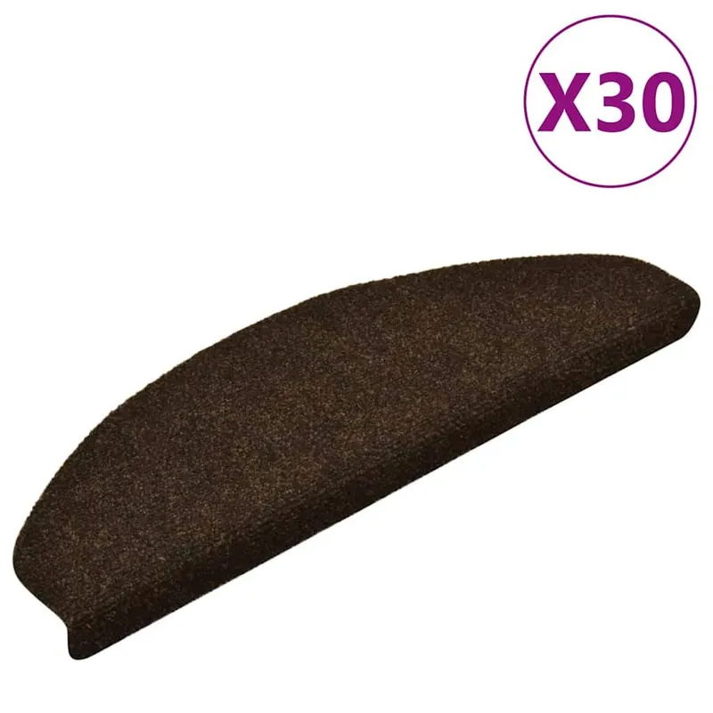 Stufenmatten Selbstklebend 30 Stk. 65x21x4 cm Braun Halbrund Groß